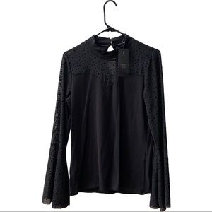 Only brand Black top with Sheer Arms